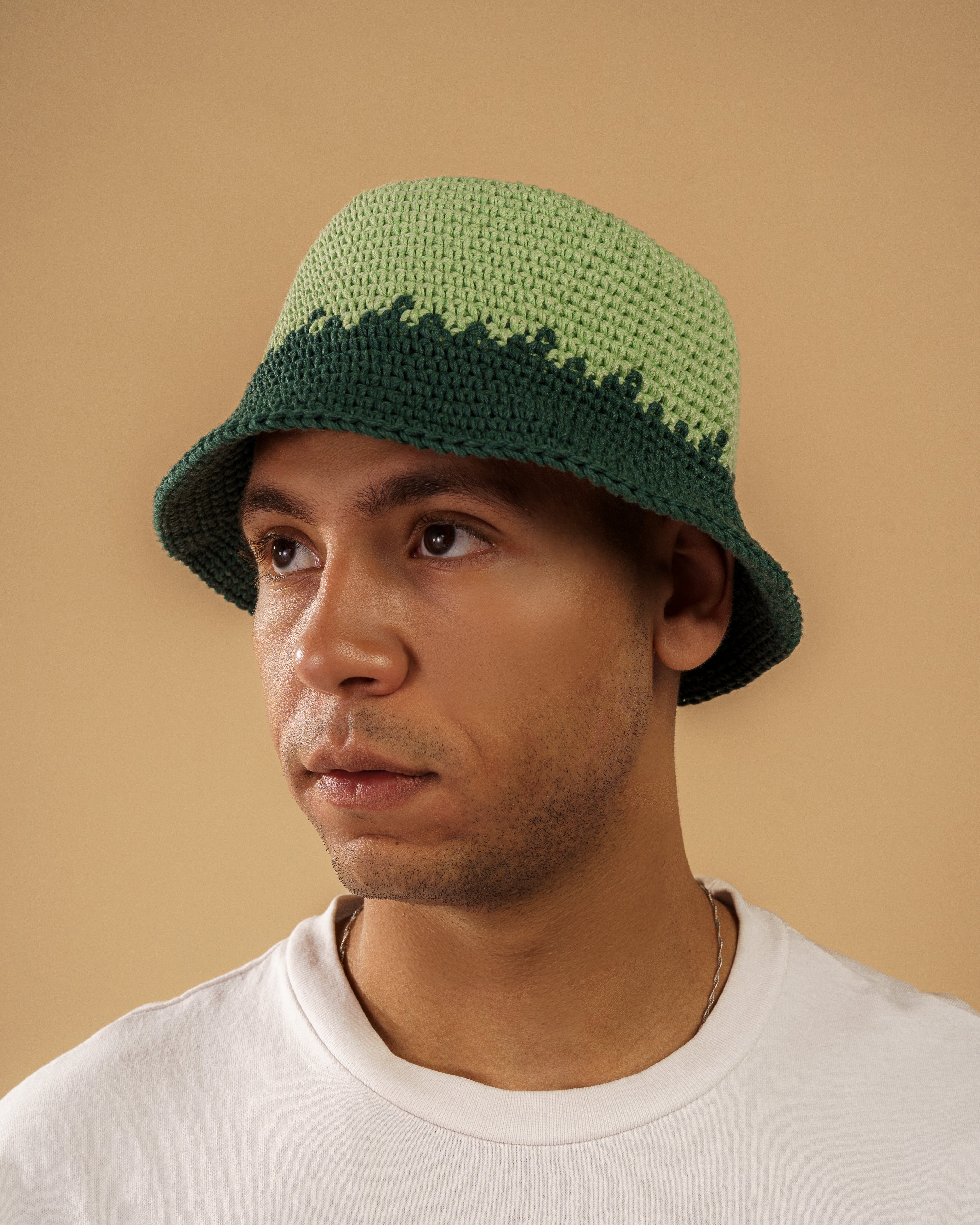 Handmade Crochet Bucket Hat - Green
