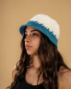 Handmade Crochet Bucket Hat - Sea & Sand Edition