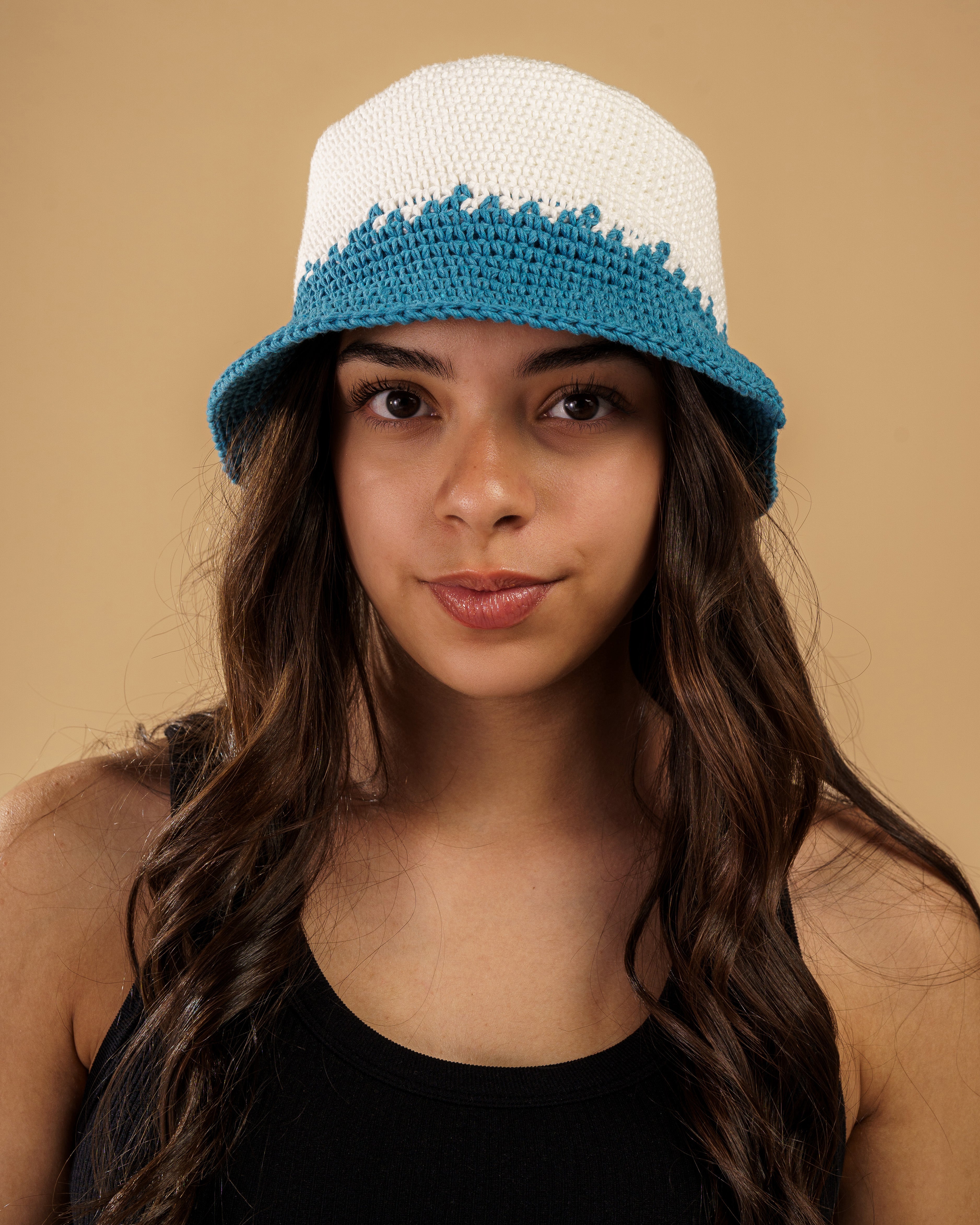 Handmade Crochet Bucket Hat - Sea & Sand Edition