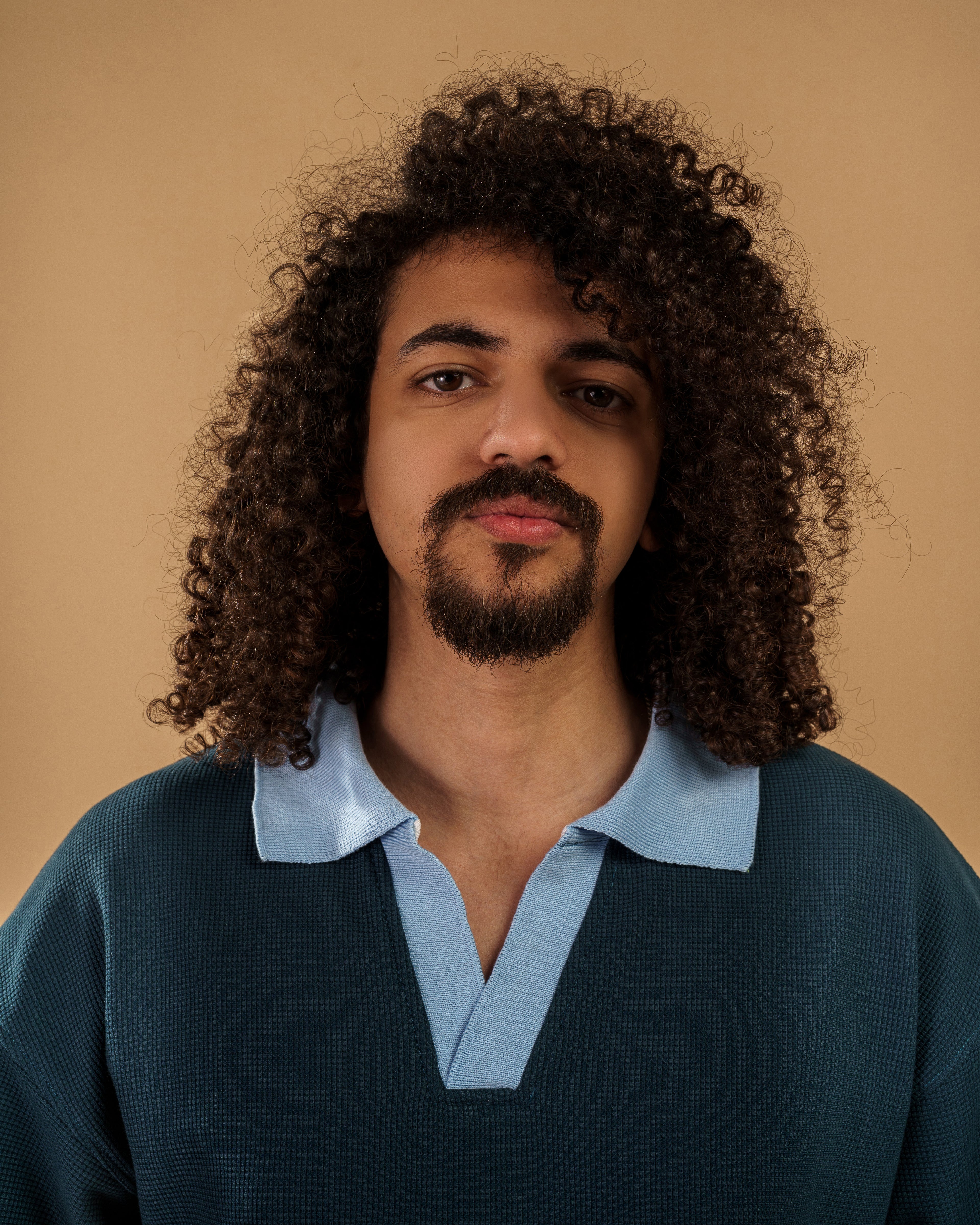 V-Neck Polo Shirt - Indigo