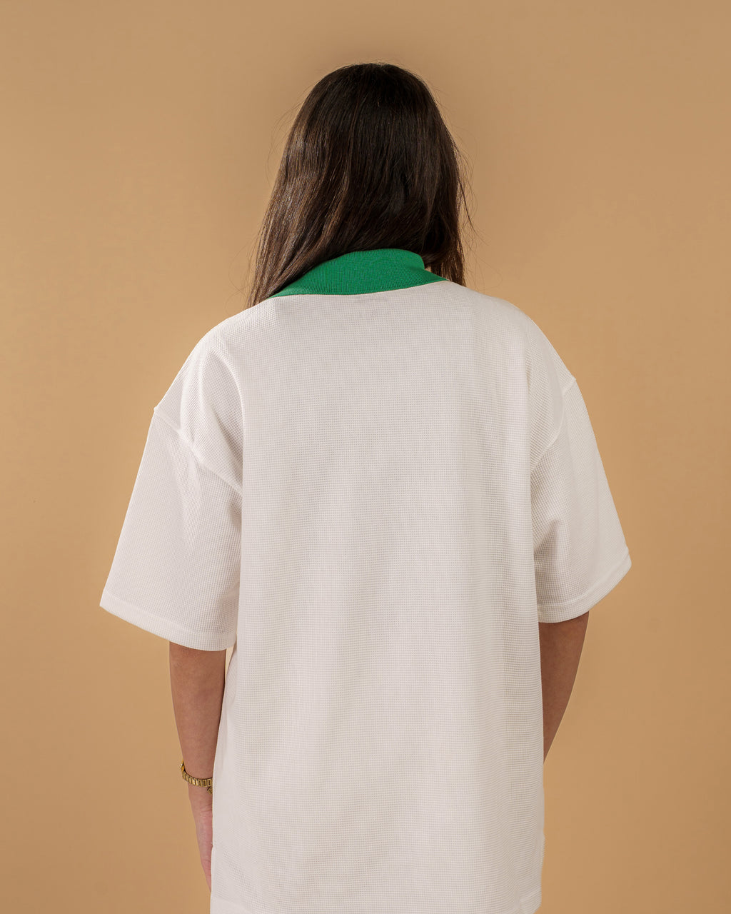 V-Neck Polo Shirt - White