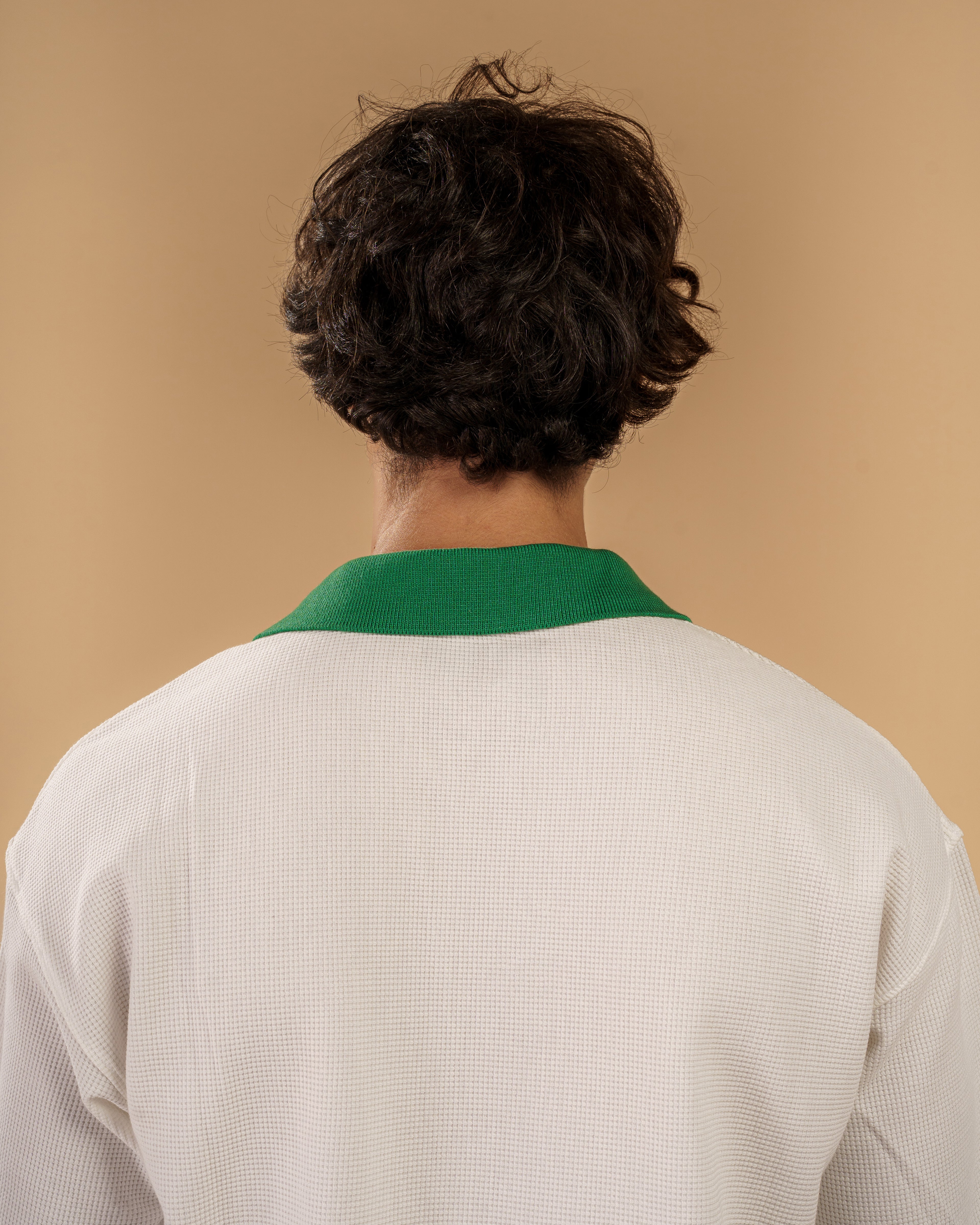 V-Neck Polo Shirt - White