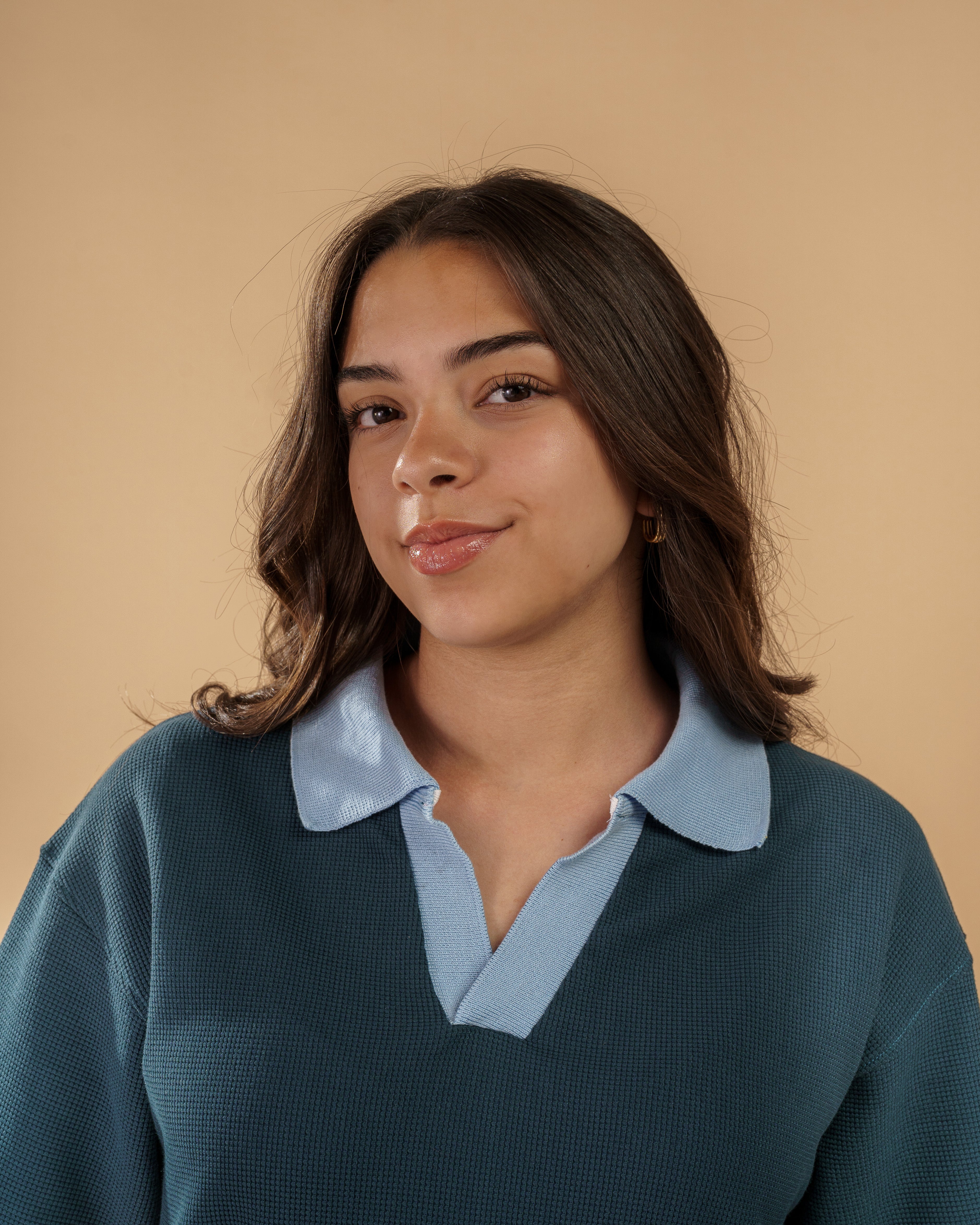 V-Neck Polo Shirt - Indigo